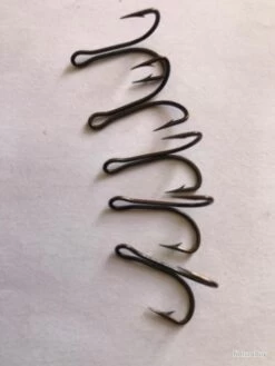 100 Hameçon Double N 4 Idem Réf 9908 Bz Limerick Equerre 90 Degrés Forgé Pêche Carnassier Mustad