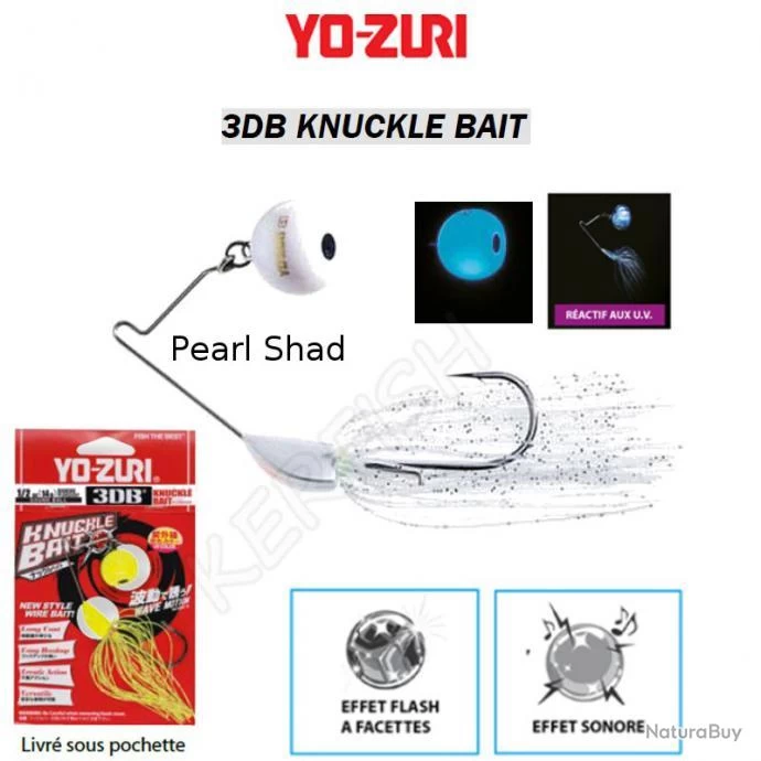 3DB KNUCKLE BAIT YO-ZURI Pearl Shad 14 G - 1/2 Oz 3 3DB KNUCKLE BAIT YO-ZURI Pearl Shad 14 G - 1/2 Oz