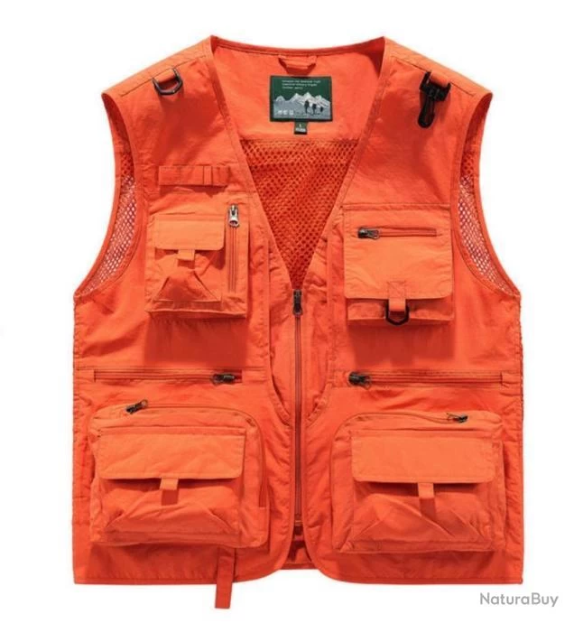 Mountain Gilet De Pêche 12 Poches, Coloris ORANGE......LIV OFFERTE 3 Mountain Gilet De Pêche 12 Poches, Coloris ORANGE......LIV OFFERTE