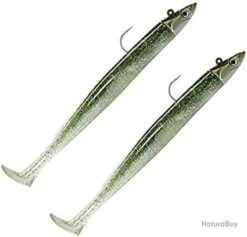 Kit Leurre Souple Arme Fiiish Double Combo Crazy Paddle Tail 120 + Tete Plombee Shore 7G GHOST MINNO