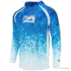 L Shirt Pelagic VaporTek Dorado Hooded Bleu