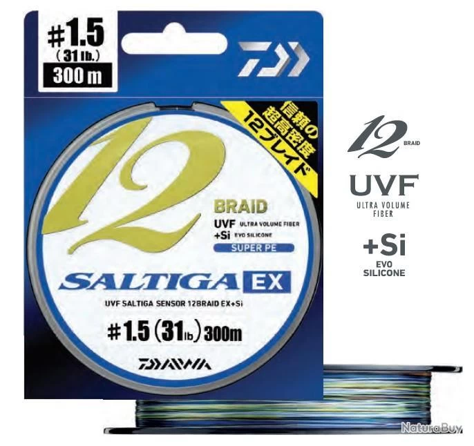 Saltiga 300 M 12 Braid EX Multicolore Daiwa 35/100 #6 45,3 Kg 100 Lb 3 Saltiga 300 M 12 Braid EX Multicolore Daiwa 35/100 #6 45,3 Kg 100 Lb