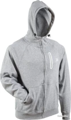 Sweat A Capuche Daiwa Zippe Gris XXLS