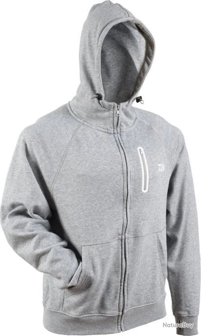 Sweat A Capuche Daiwa Zippe Gris XXLS 3 Sweat A Capuche Daiwa Zippe Gris XXLS