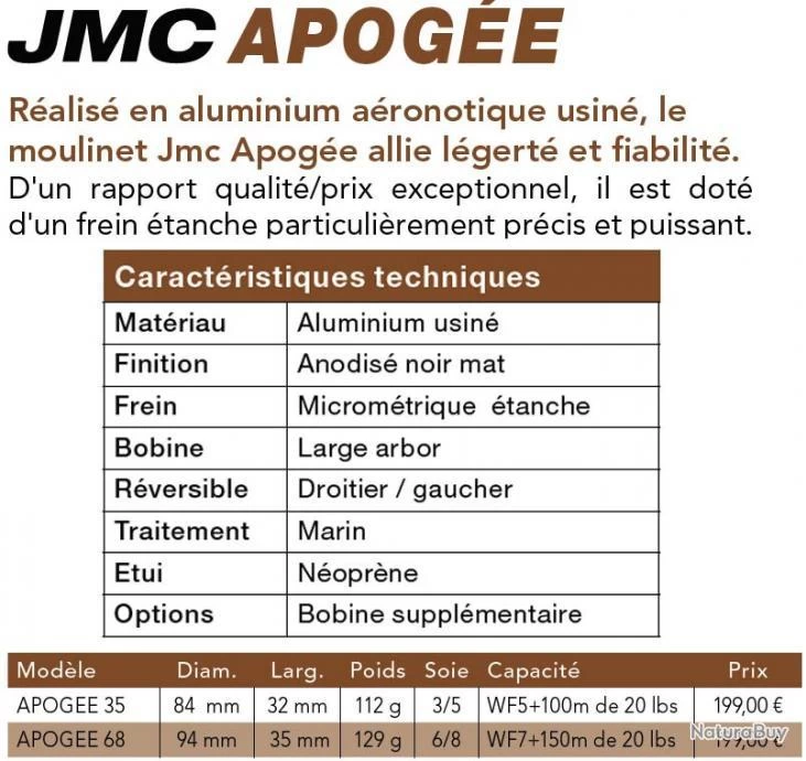 Apogee 68 Soie 6/8 Moulinet Mouche JMC 4 Apogee 68 Soie 6/8 Moulinet Mouche JMC – Image 2