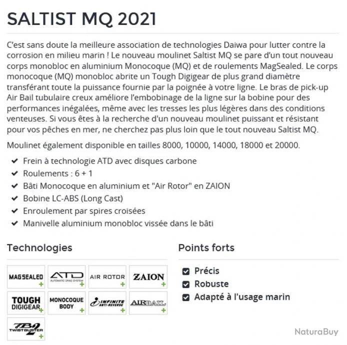 Saltist MQ 4000 DXH 2021 Moulinet Spinning Daiwa 4 Saltist MQ 4000 DXH 2021 Moulinet Spinning Daiwa – Image 2