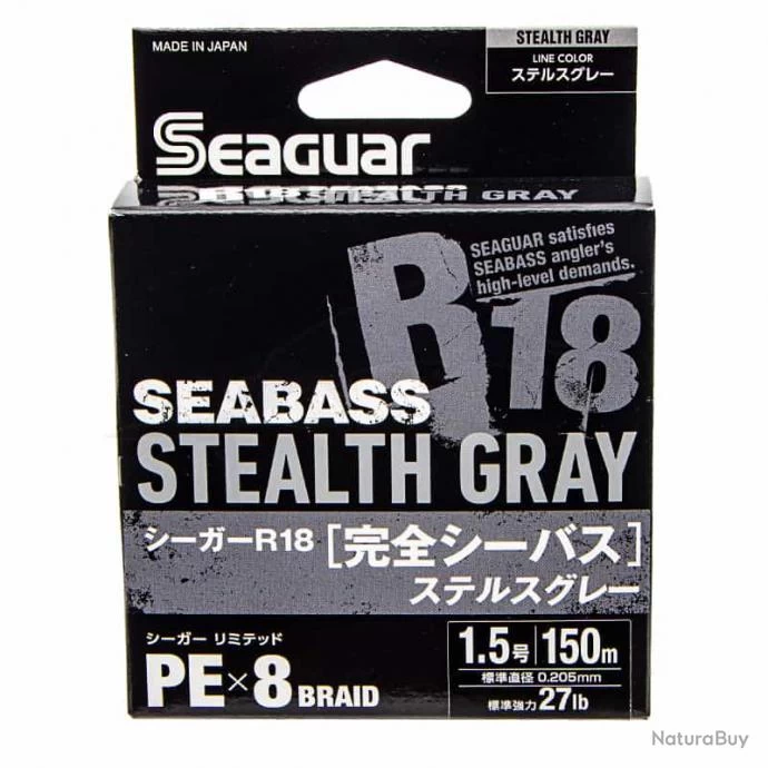 Seaguar R18 Seabass Stealth Gray PE X8 27lb 150m 4 Seaguar R18 Seabass Stealth Gray PE X8 27lb 150m – Image 2