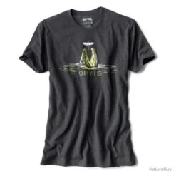 T Shirt Orvis Trout Rise Charcoal Marron