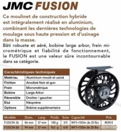 Fusion 68 Soie 6/8 Moulinet Mouche JMC -Pêche à la mouche Soldes 00003 Fusion 68 Soie 6 8 Moulinet Mouche JMC