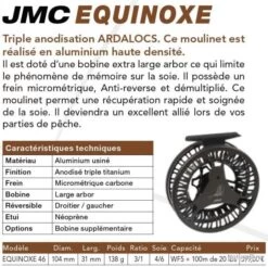JMC Equinox 46 Soie 4/6 Moulinet Mouche JMC -Pêche à la mouche Soldes 00003 JMC Equinox 46 Soie 4 6 Moulinet Mouche JMC
