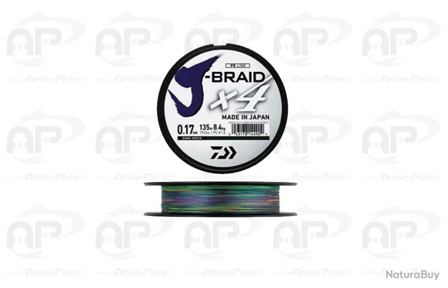 Tresse Daiwa J Braid X4 Multicolore 0,15mm 150m 6,90kg 3 Tresse Daiwa J Braid X4 Multicolore 0,15mm 150m 6,90kg